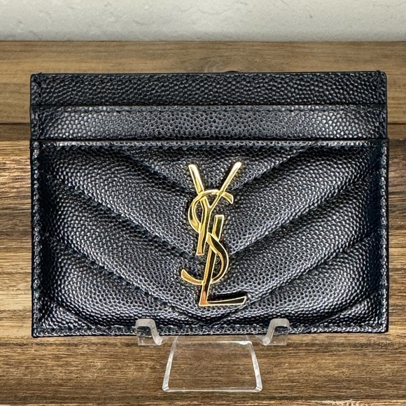 NWT RETAILS $350 YSL Cassandre Matelasse leather card holder w/COA - Picture 1 of 6